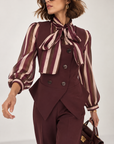 Camicia a righe bordeaux