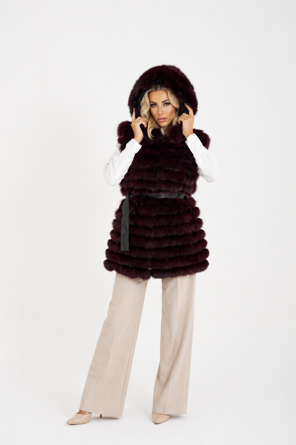 Gilet volpe Marzia bordeaux