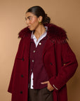 SAVANN Luxury COAT 100% lana bordeaux