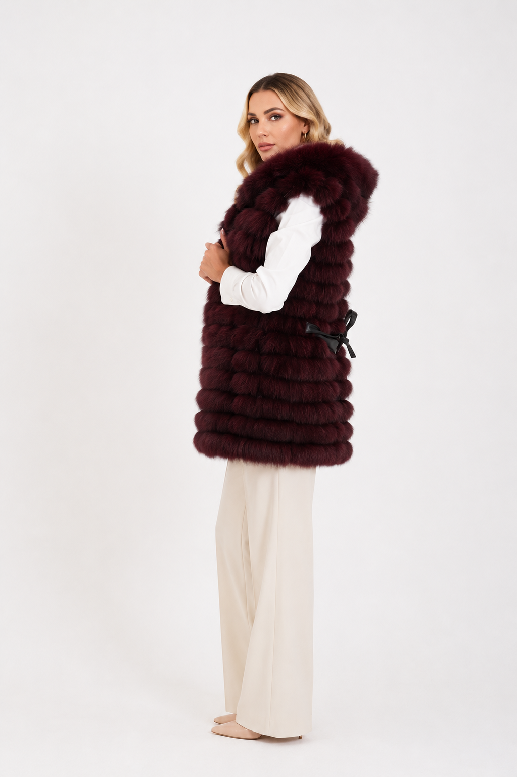 Gilet volpe Marzia bordeaux