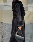 Cappotto monopetto bordi in  volpe black