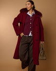 SAVANN Luxury COAT 100% lana bordeaux