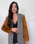 Cappotto blazer con visone