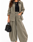 Coordinato denim verde militare