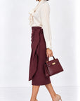 Gonna Midi Fiocco bordeaux