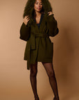 Galbin wool luxury coat green
