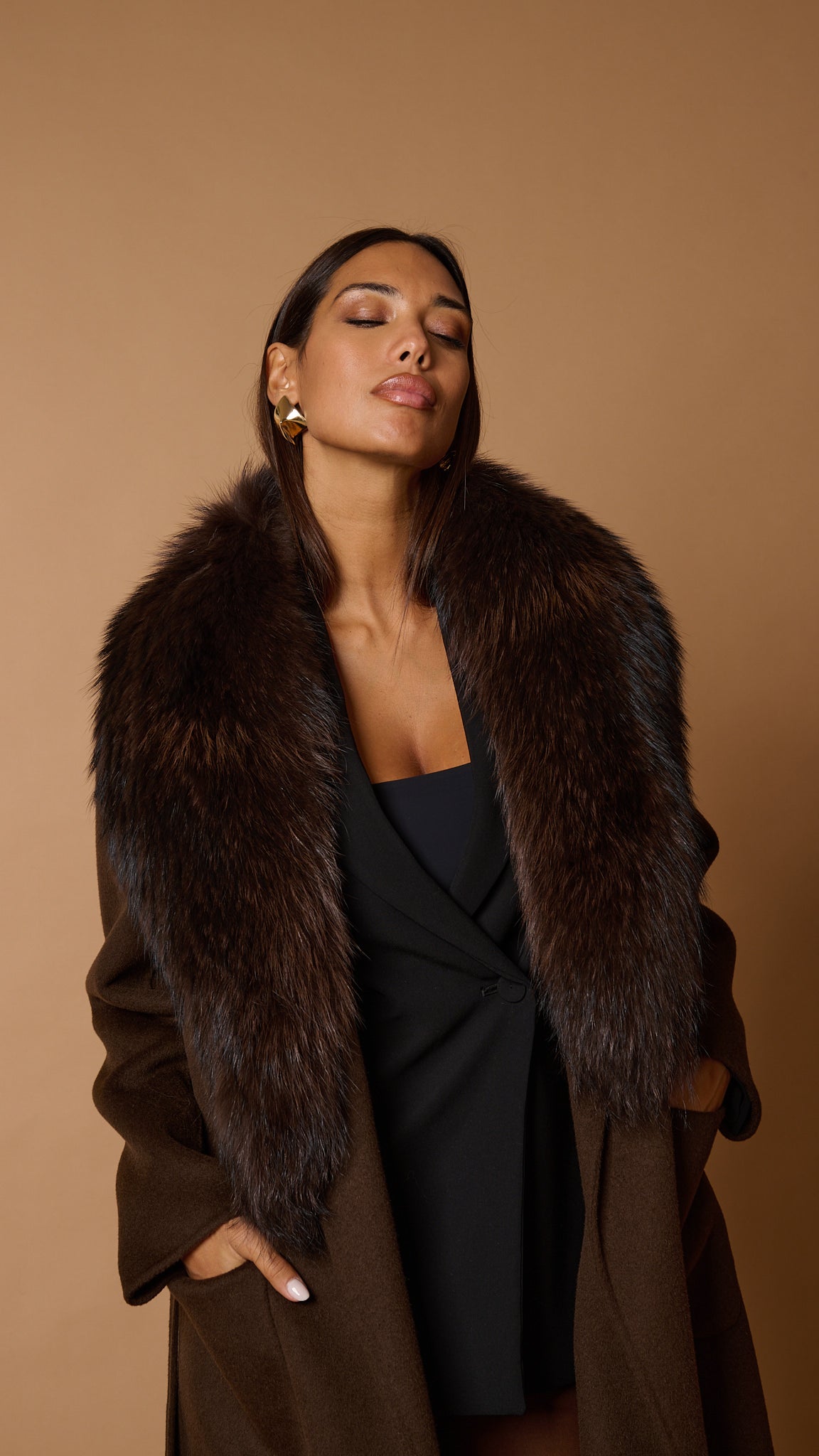 Drama luxury coat moka