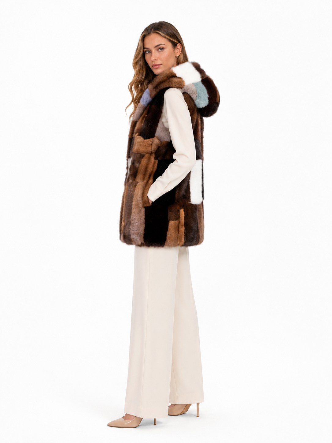 Gilet visone pach Arvelia