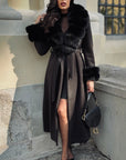 Cappotto monopetto bordi in  volpe black