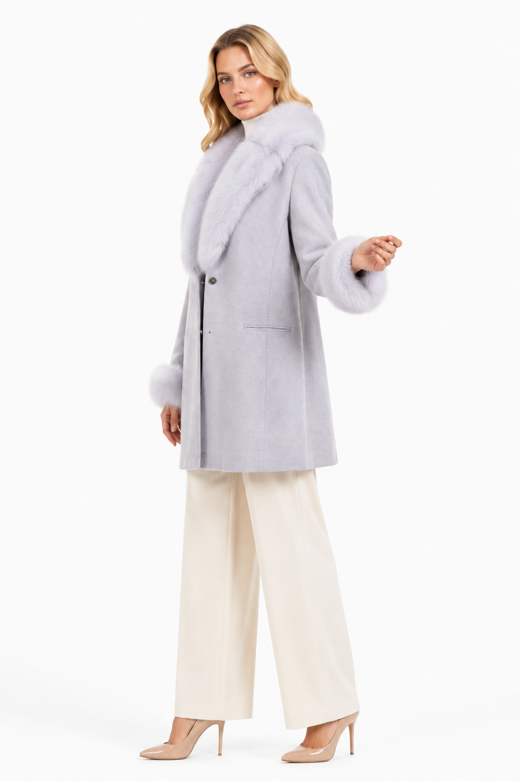 Cappotto baronetto bordi volpe