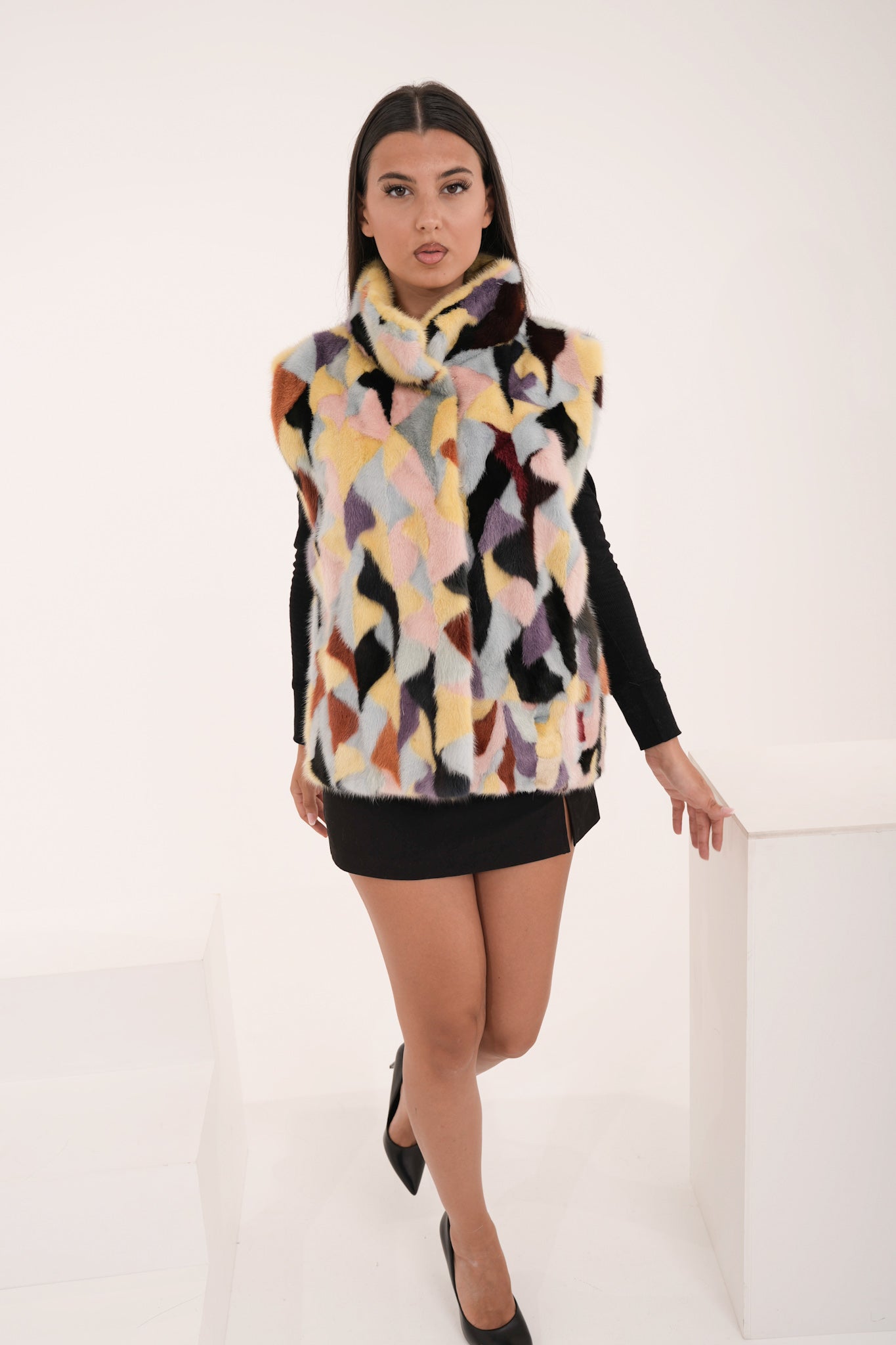 Gilet visone Tania silver