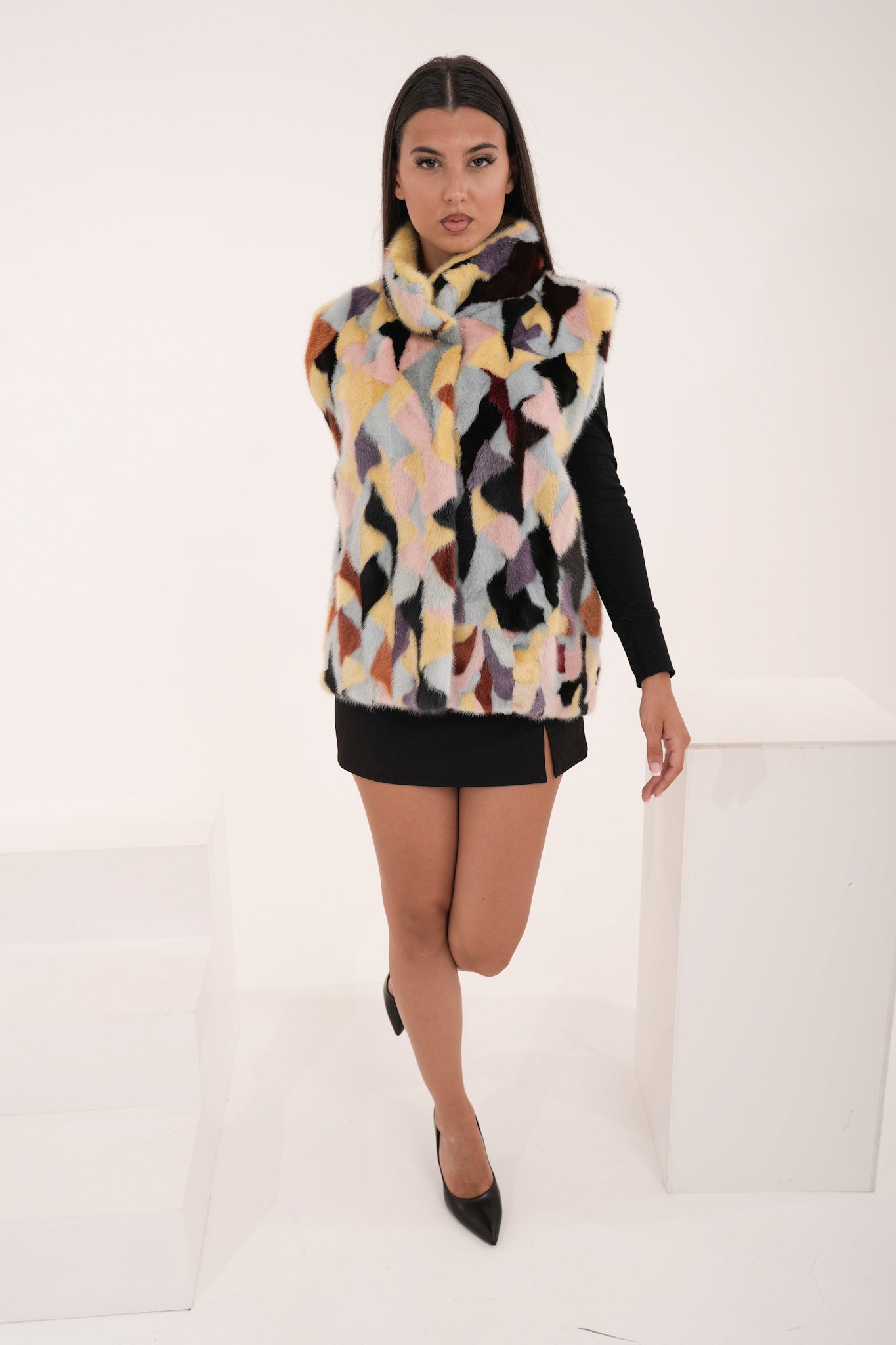 Gilet visone Tania silver