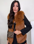 Gilet in volpe terra