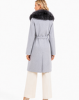 Cappotto in lana con collo in volpe