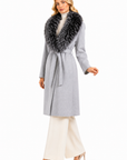 Cappotto in lana con collo in volpe