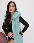 Gilet visone acquamarina