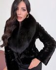 Visone collo volpe Total black