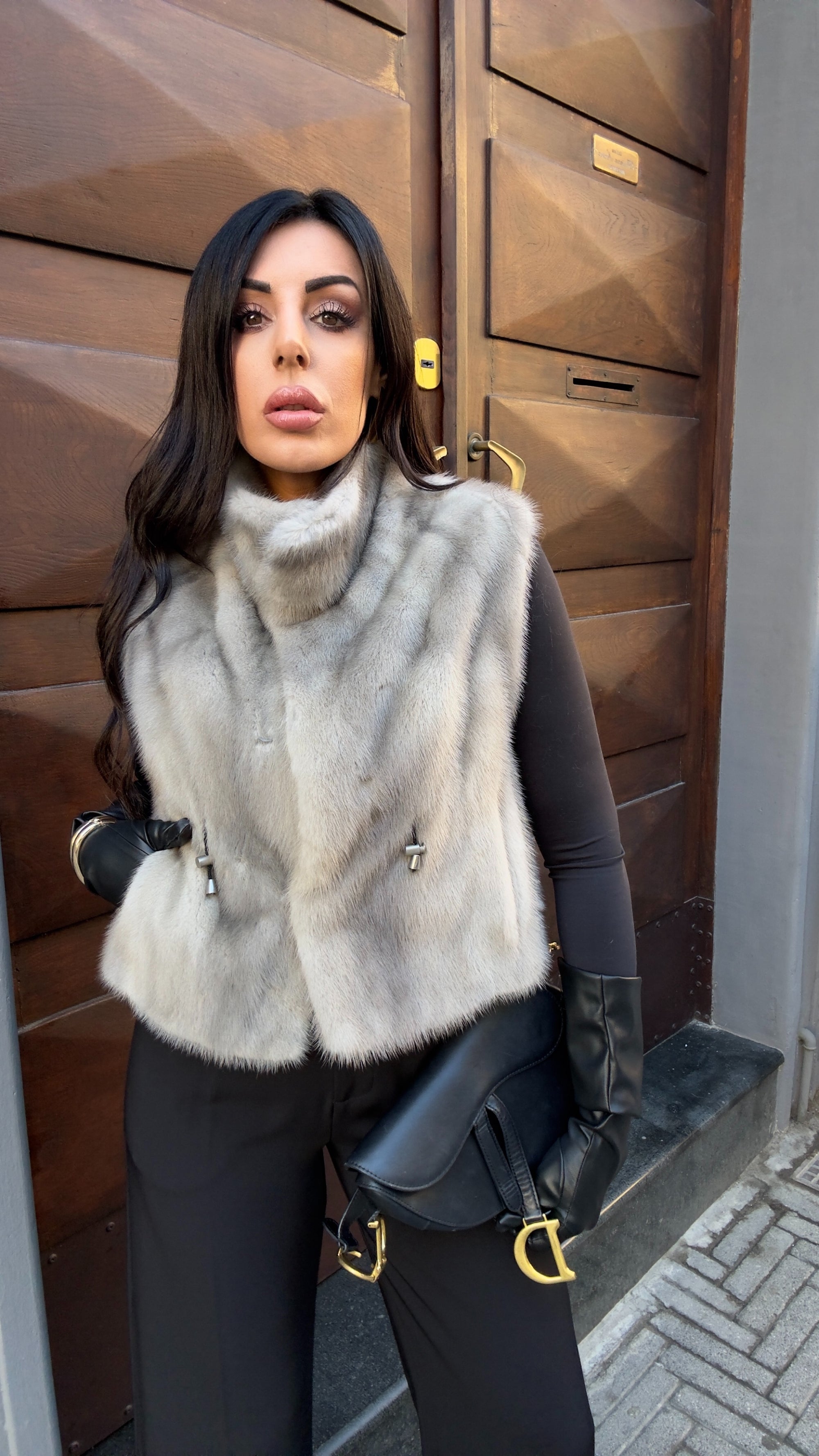 Gilet visone zaffiro