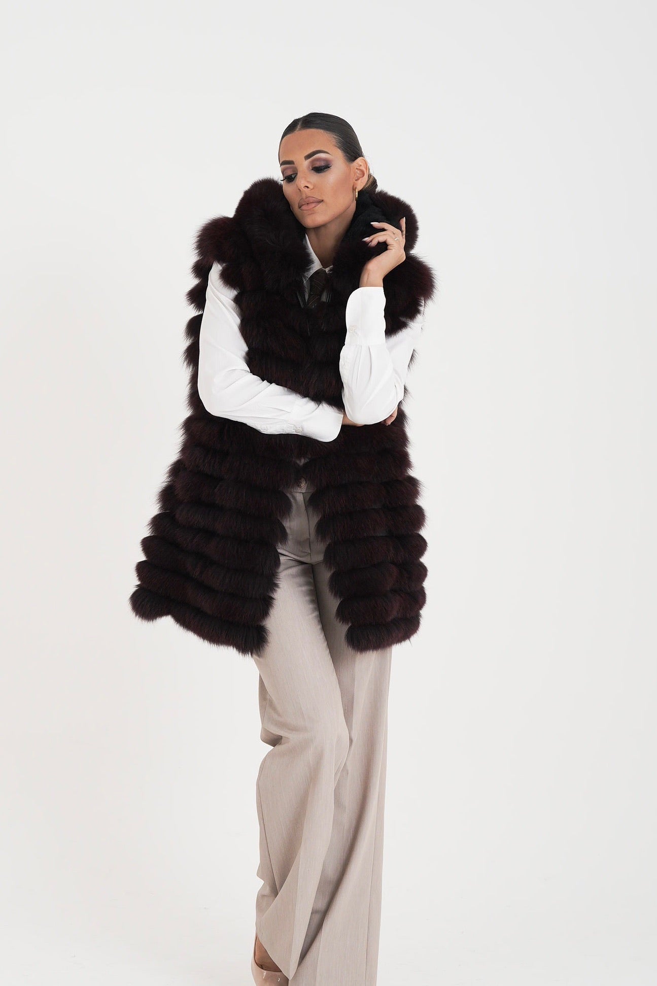 Gilet volpe Marzia bordeaux