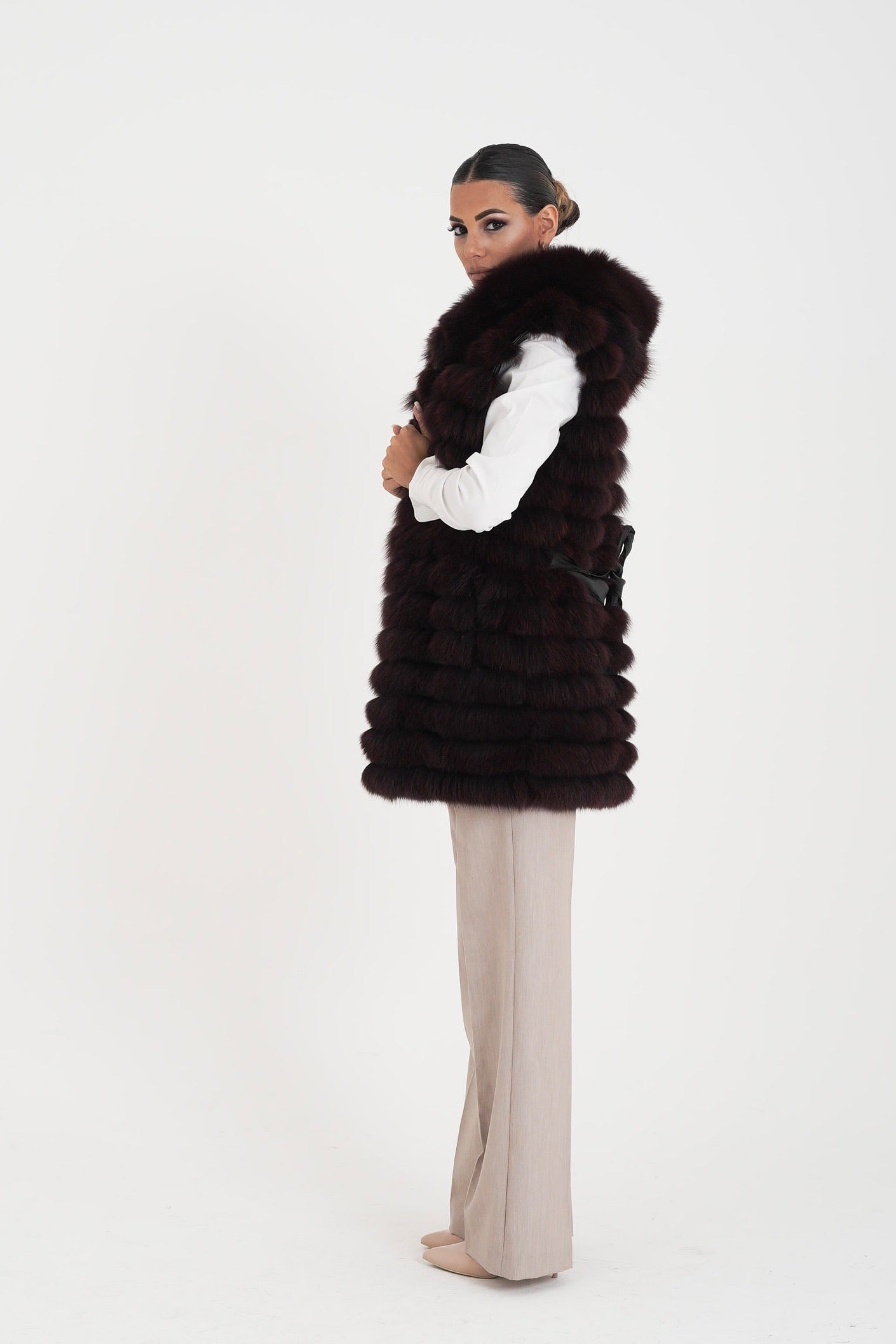 Gilet volpe Marzia bordeaux
