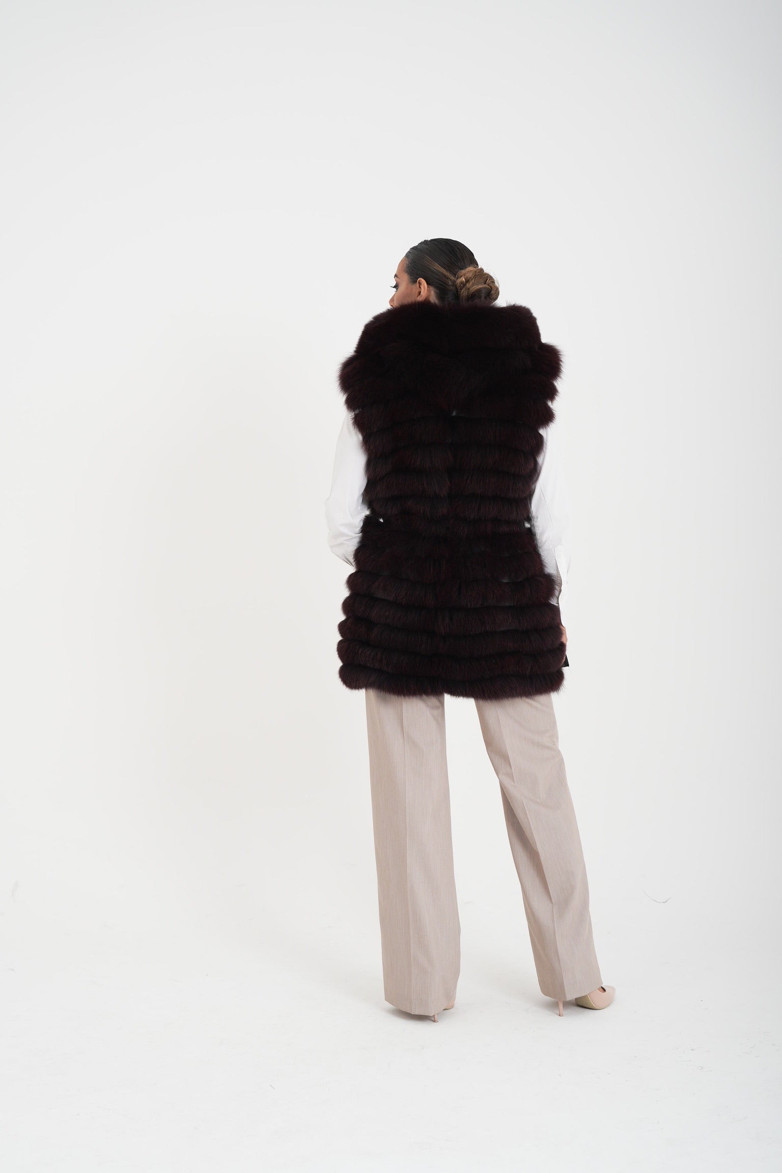 Gilet volpe Marzia bordeaux
