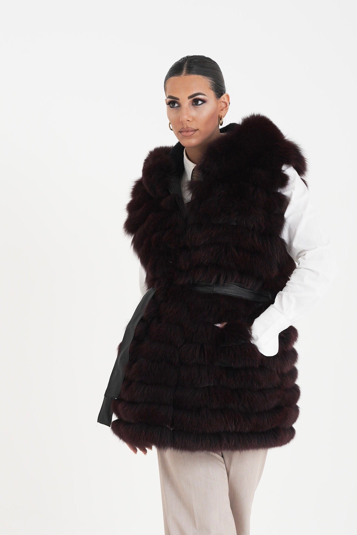 Gilet volpe Marzia bordeaux