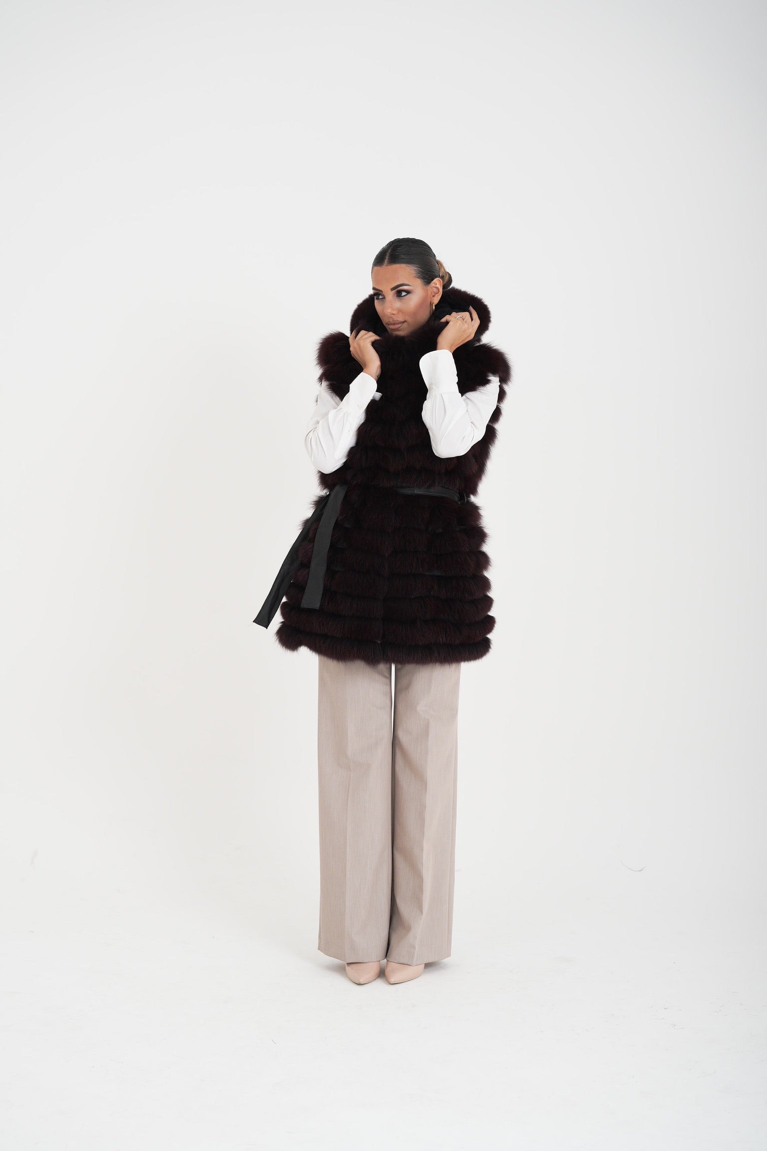 Gilet volpe Marzia bordeaux