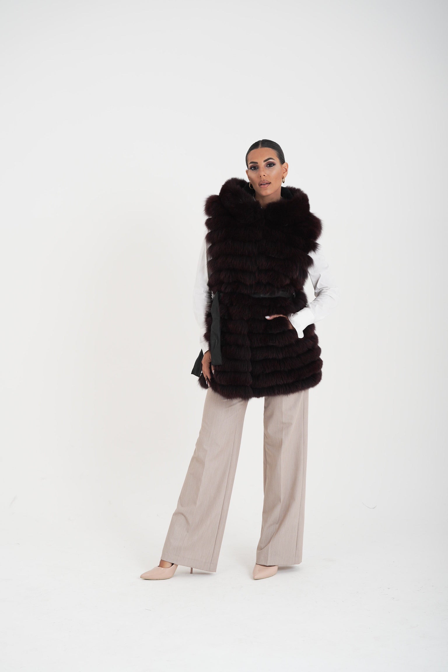 Gilet volpe Marzia bordeaux