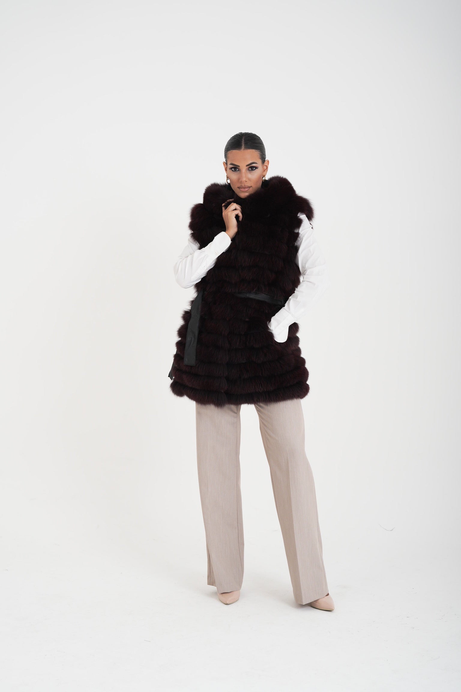 Gilet volpe Marzia bordeaux