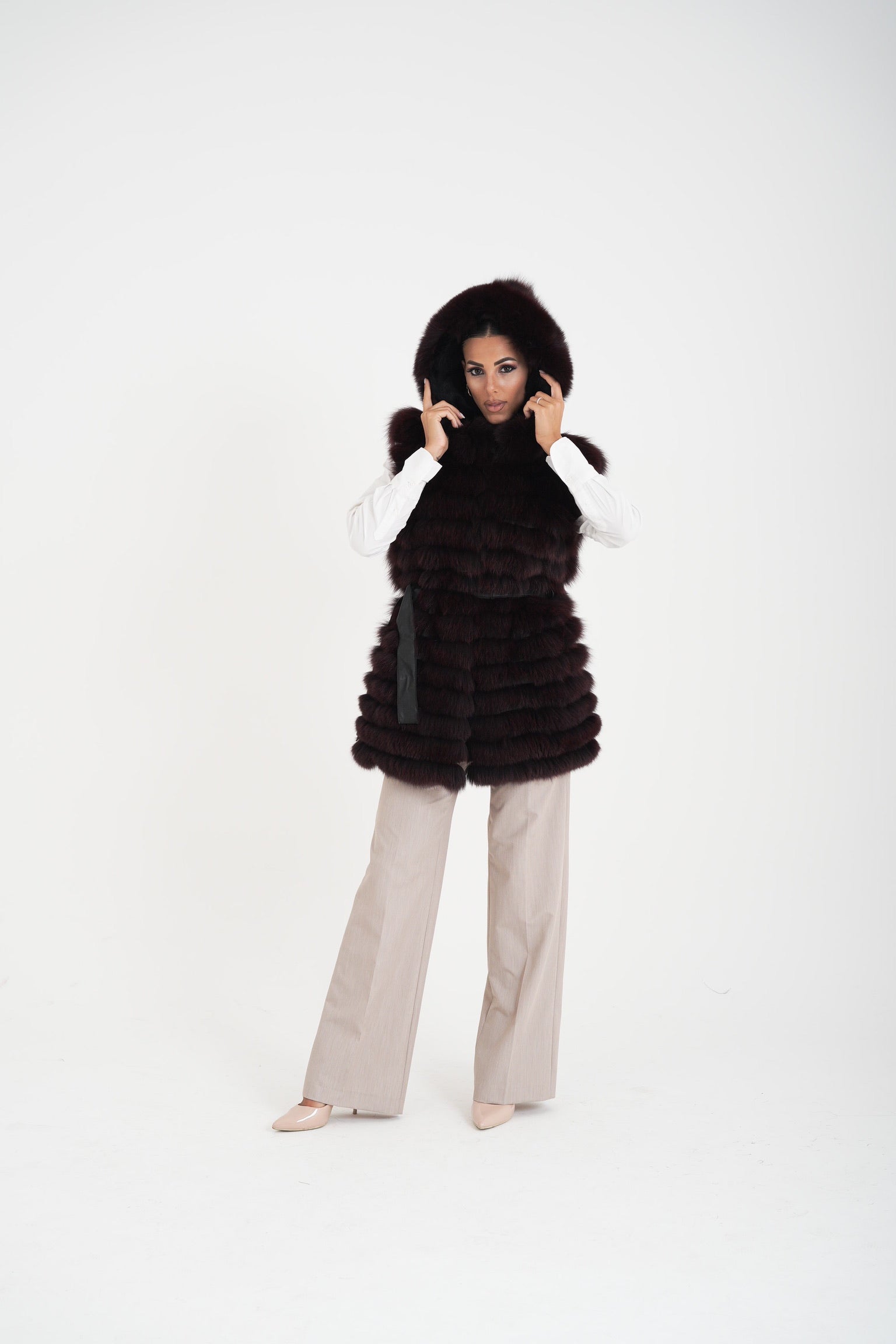 Gilet volpe Marzia bordeaux