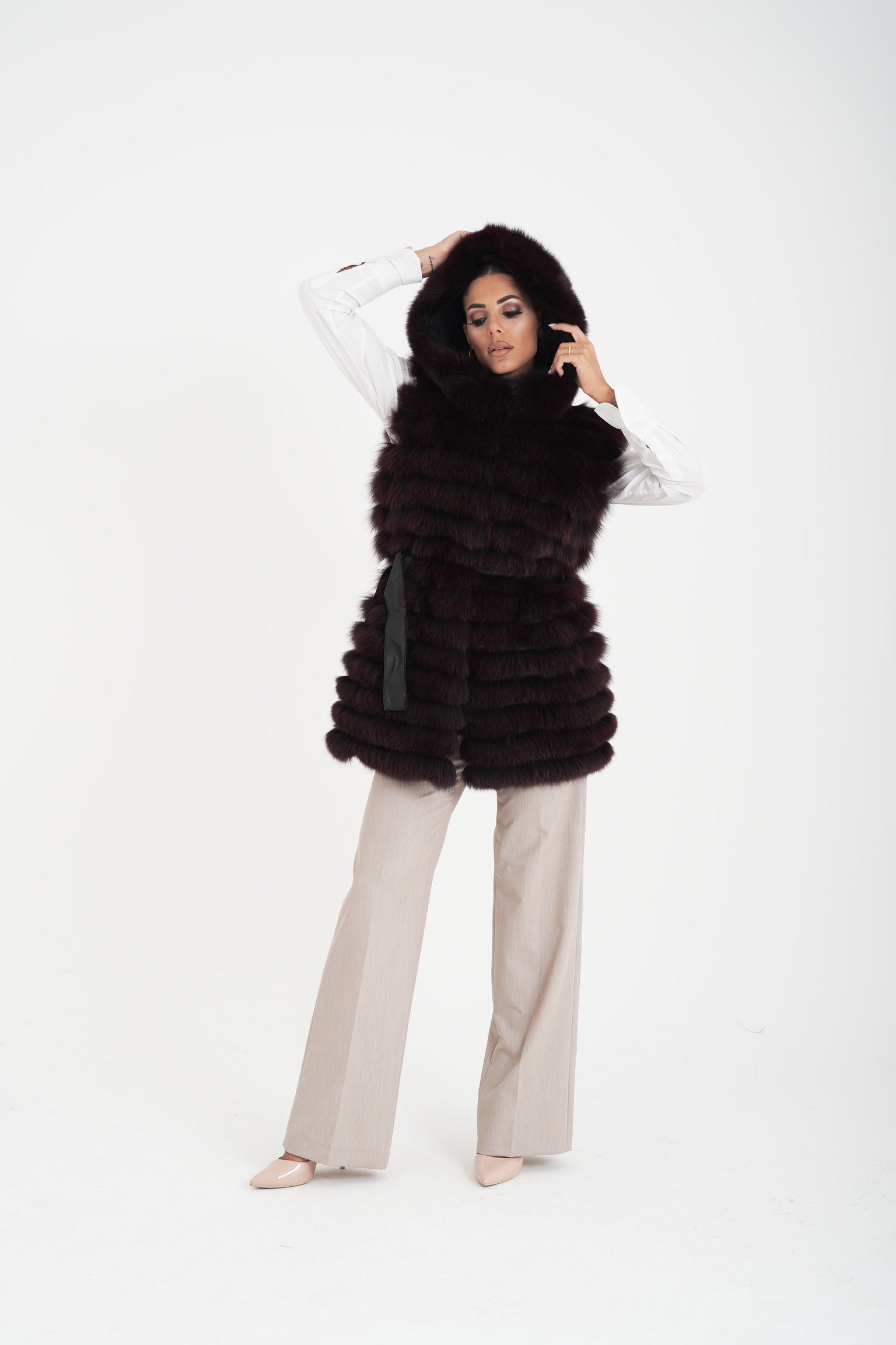 Gilet volpe Marzia bordeaux