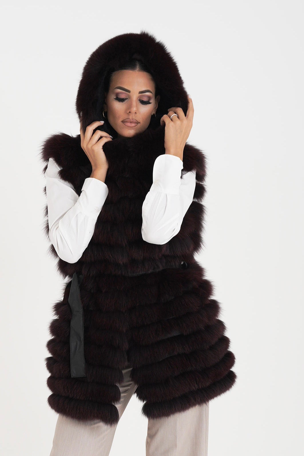 Gilet volpe Marzia bordeaux