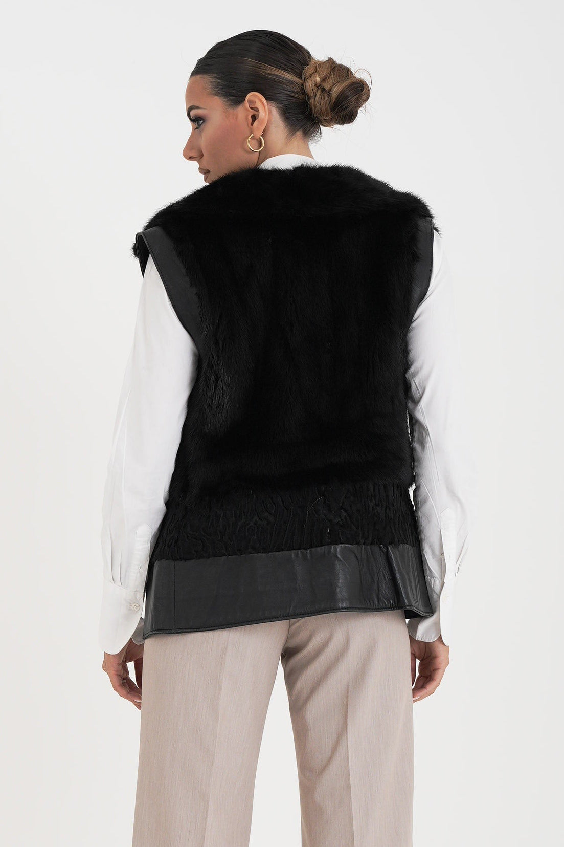Gilet visone e pelle Patrizia