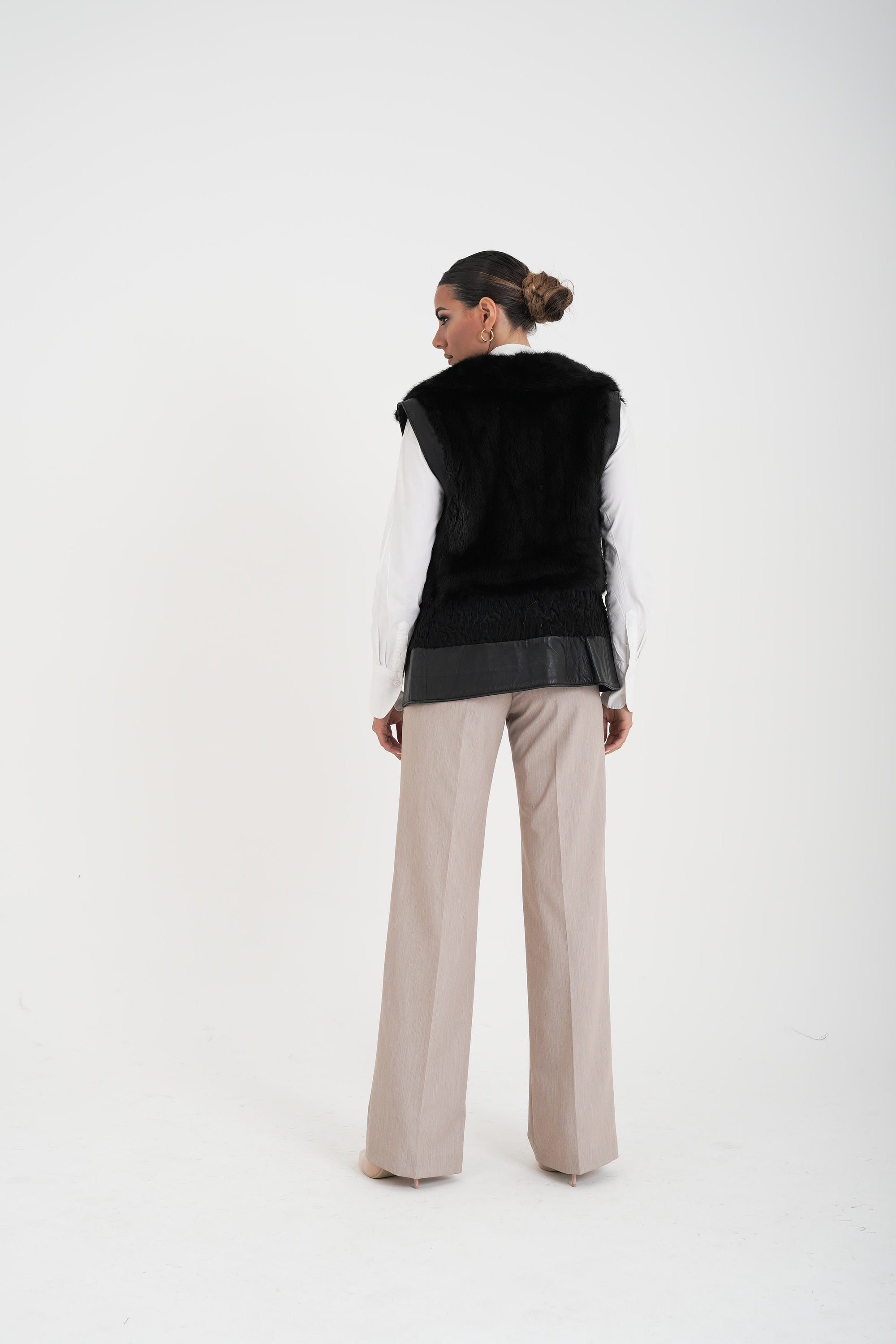 Gilet visone e pelle Patrizia