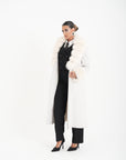 Cappotto bordato  in volpe panna