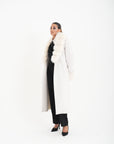 Cappotto bordato  in volpe panna