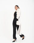 Cappotto bordato  in volpe panna