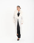 Cappotto bordato  in volpe panna