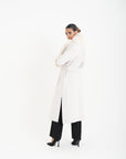 Cappotto bordato  in volpe panna