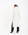 Cappotto bordato  in volpe panna