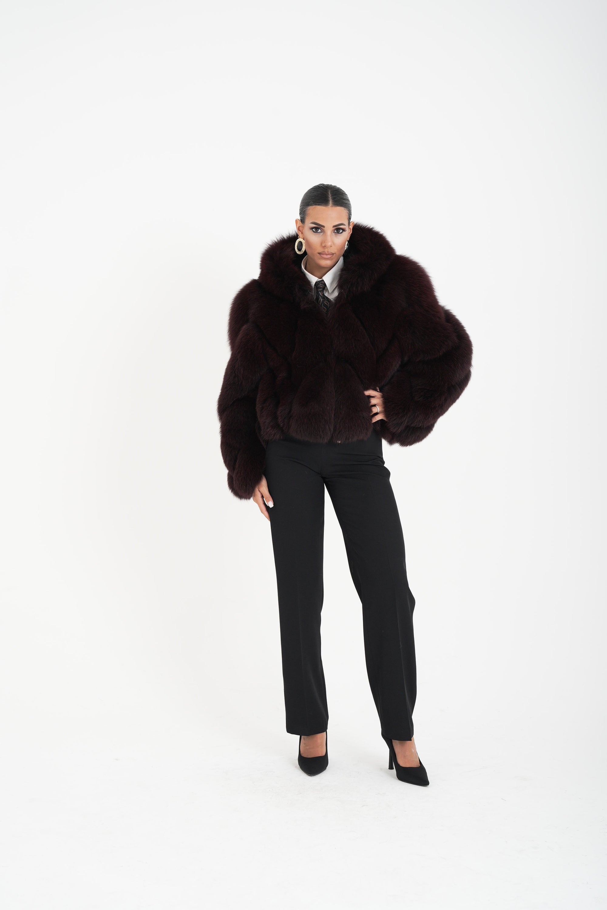 Bomber volpe orchidea bordeaux