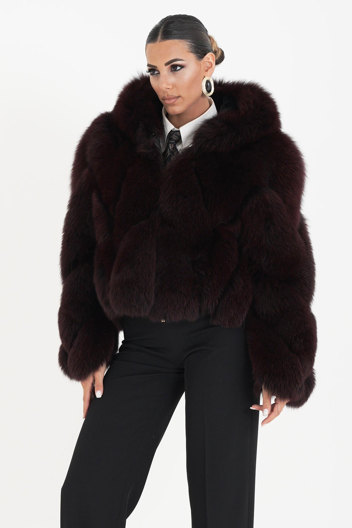 Bomber volpe orchidea bordeaux