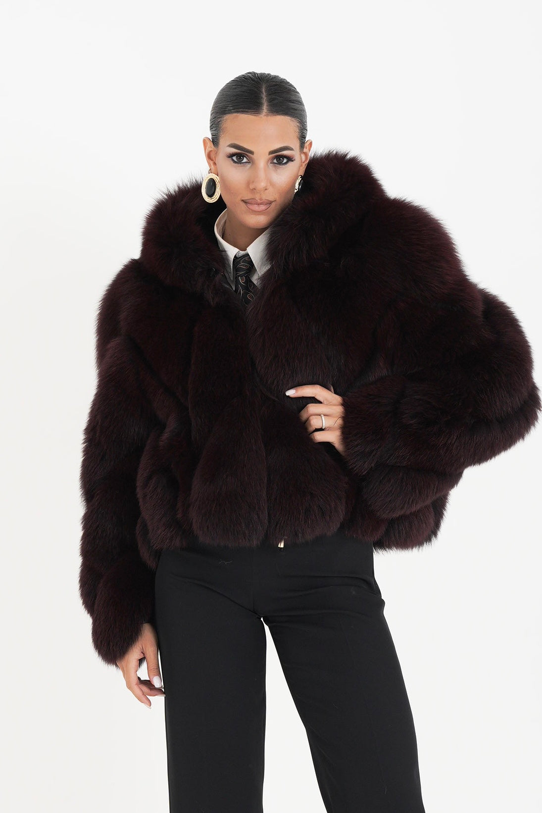 Bomber volpe orchidea bordeaux