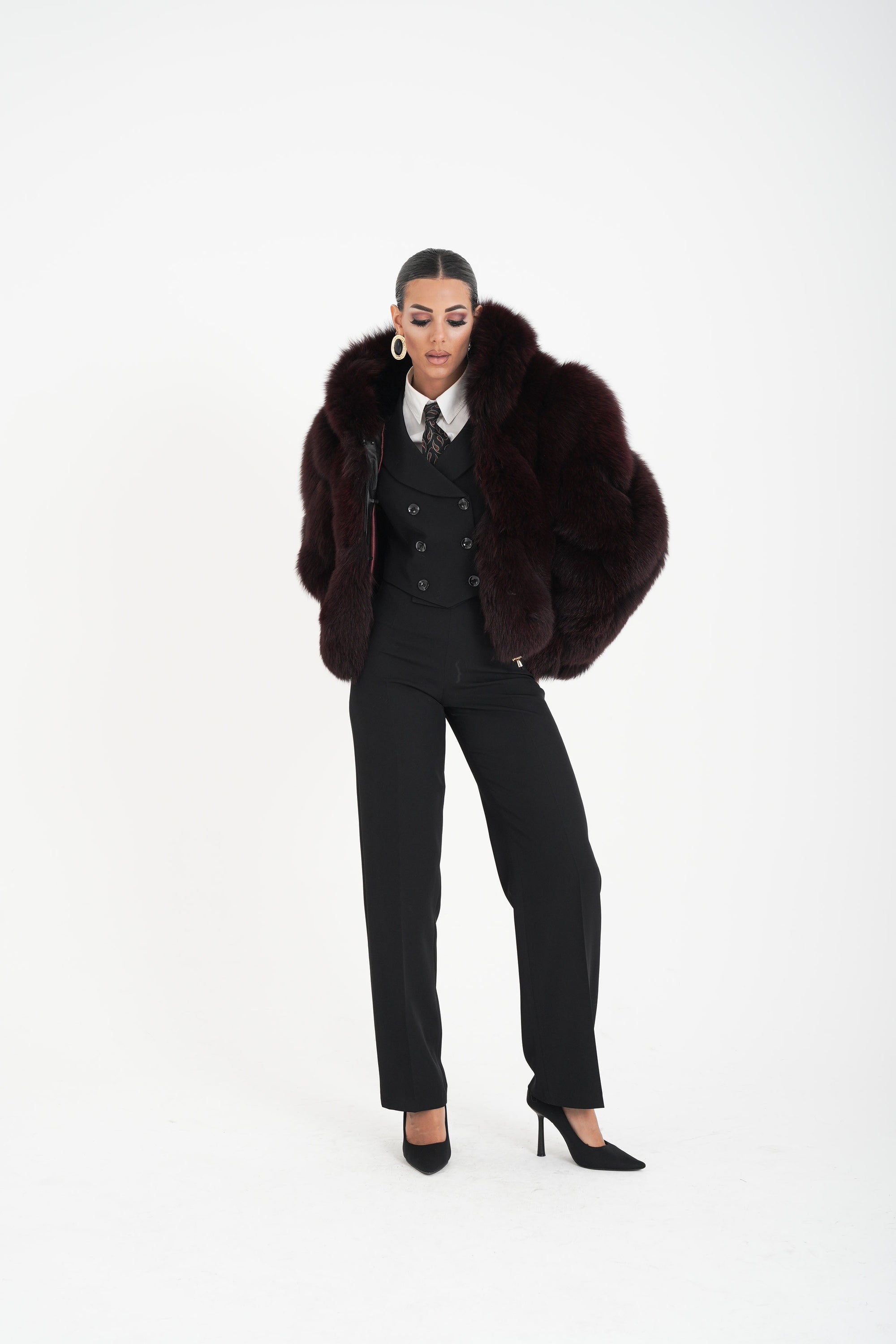 Bomber volpe orchidea bordeaux