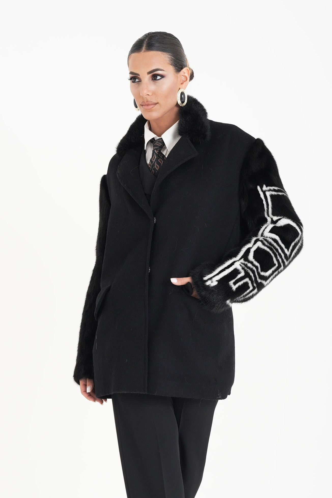 Blazer manica visone