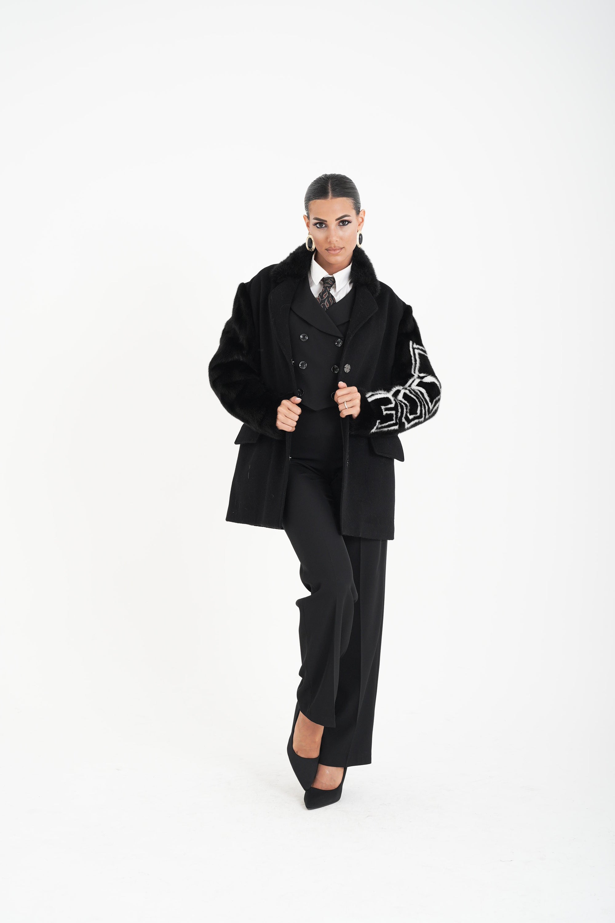 Blazer manica visone