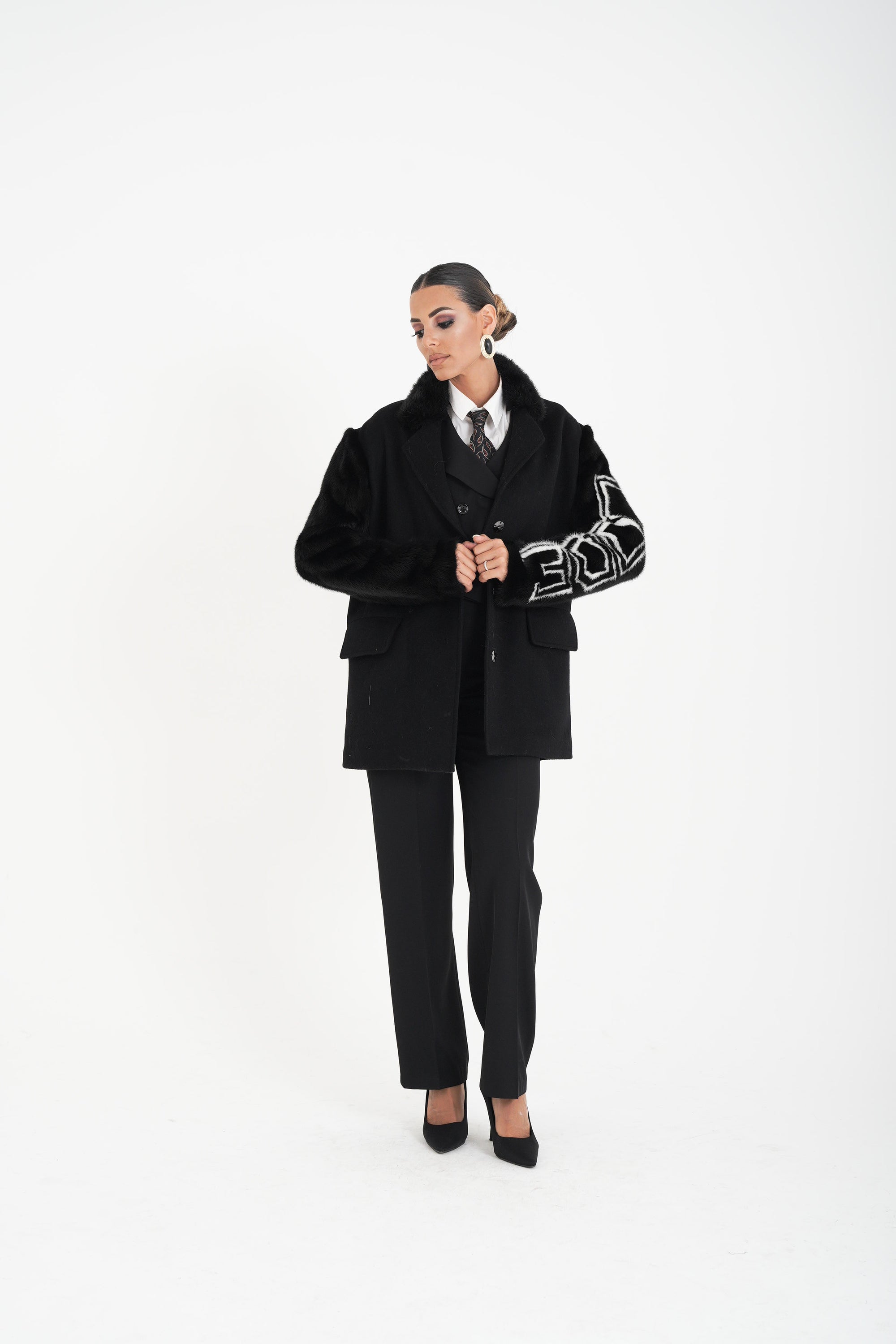 Blazer manica visone