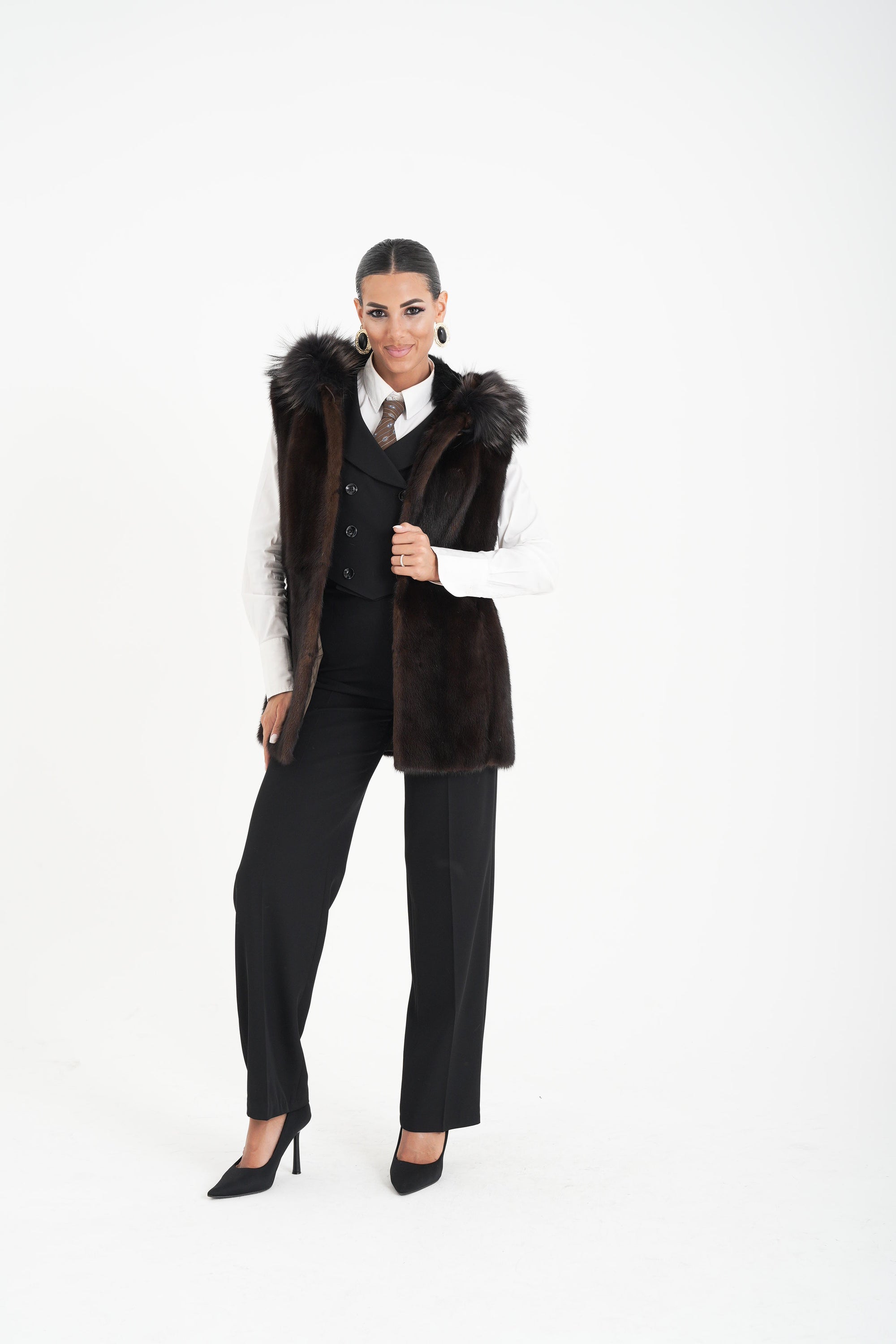 Gilet visone cosmea