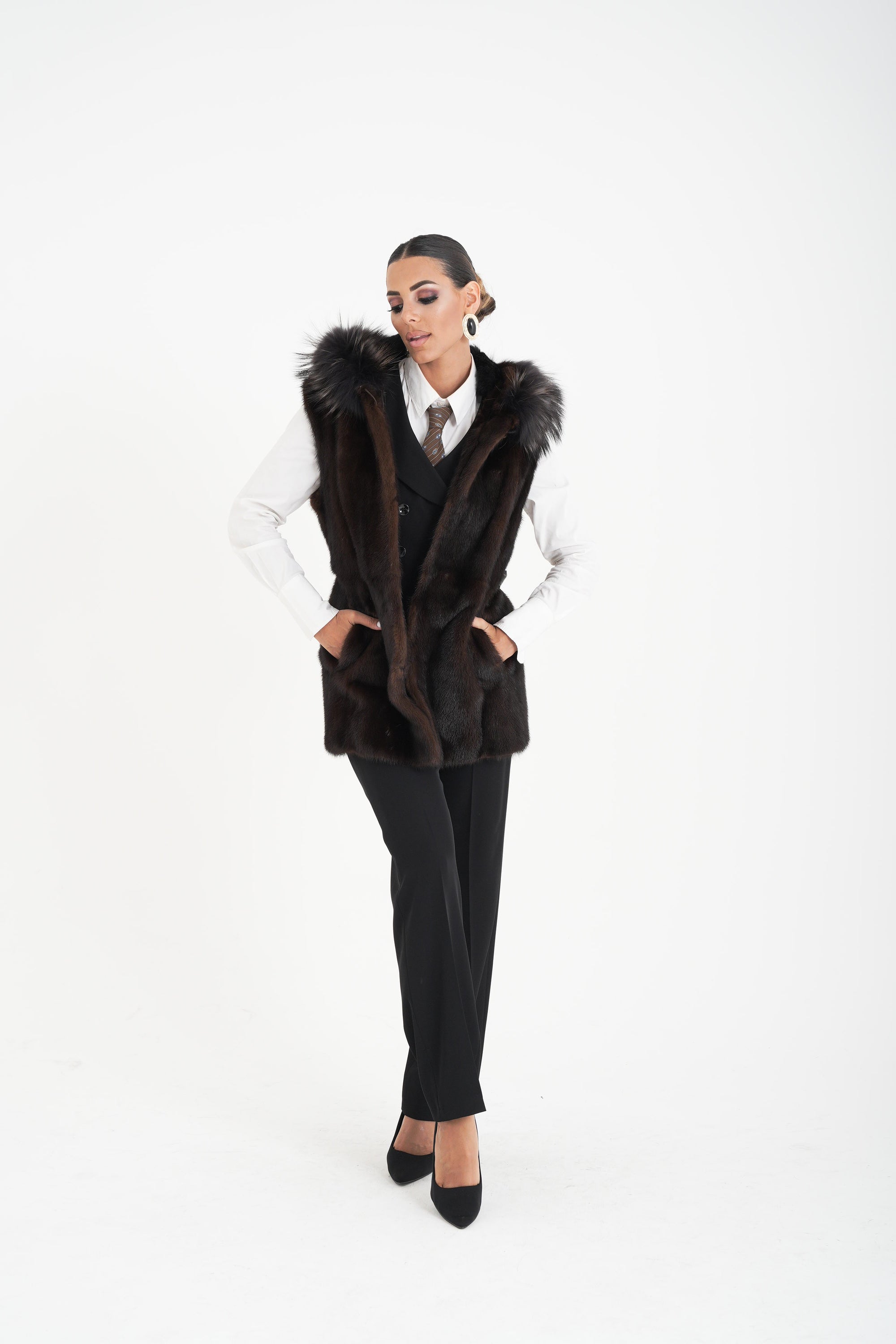 Gilet visone cosmea