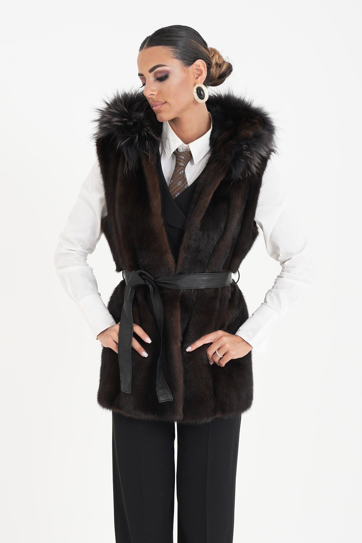 Gilet visone cosmea